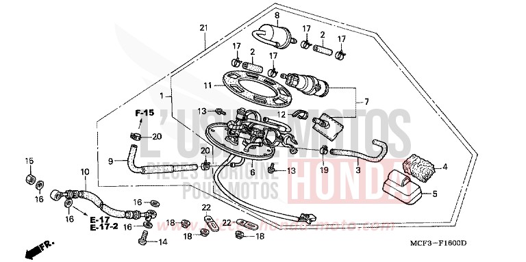 POMPE A CARBURANT von VTR1000 SP-2 ROSS WHITE (NH196B) von 2003